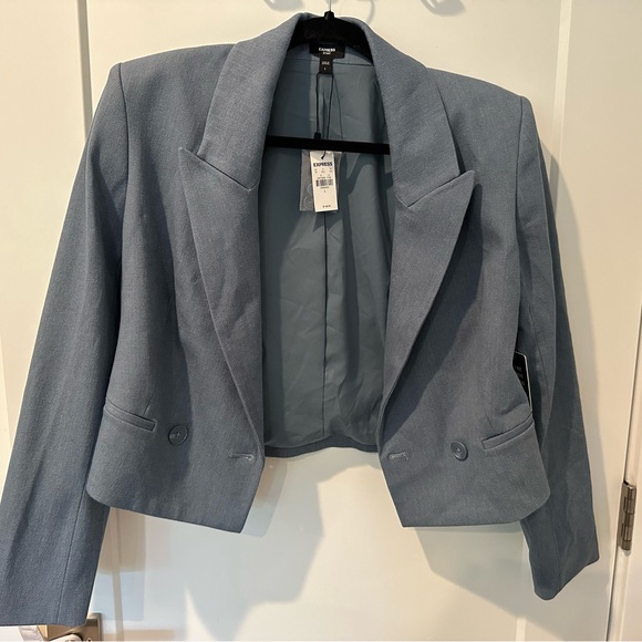 Express women’s cropped blue pantsuit size L - Picture 2 of 9